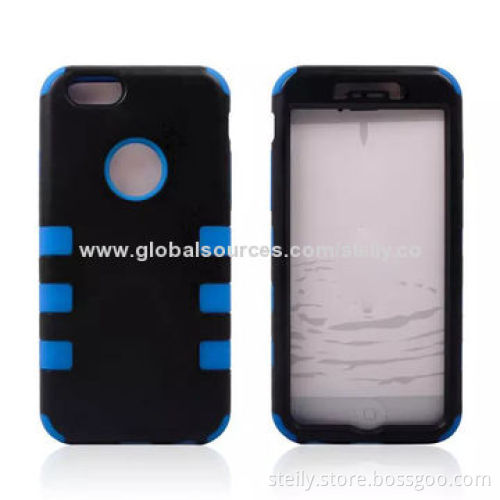 2014 Hot Newest Colorful Best-quality 3-in-1 PC+Silicone Case for iPhone 6